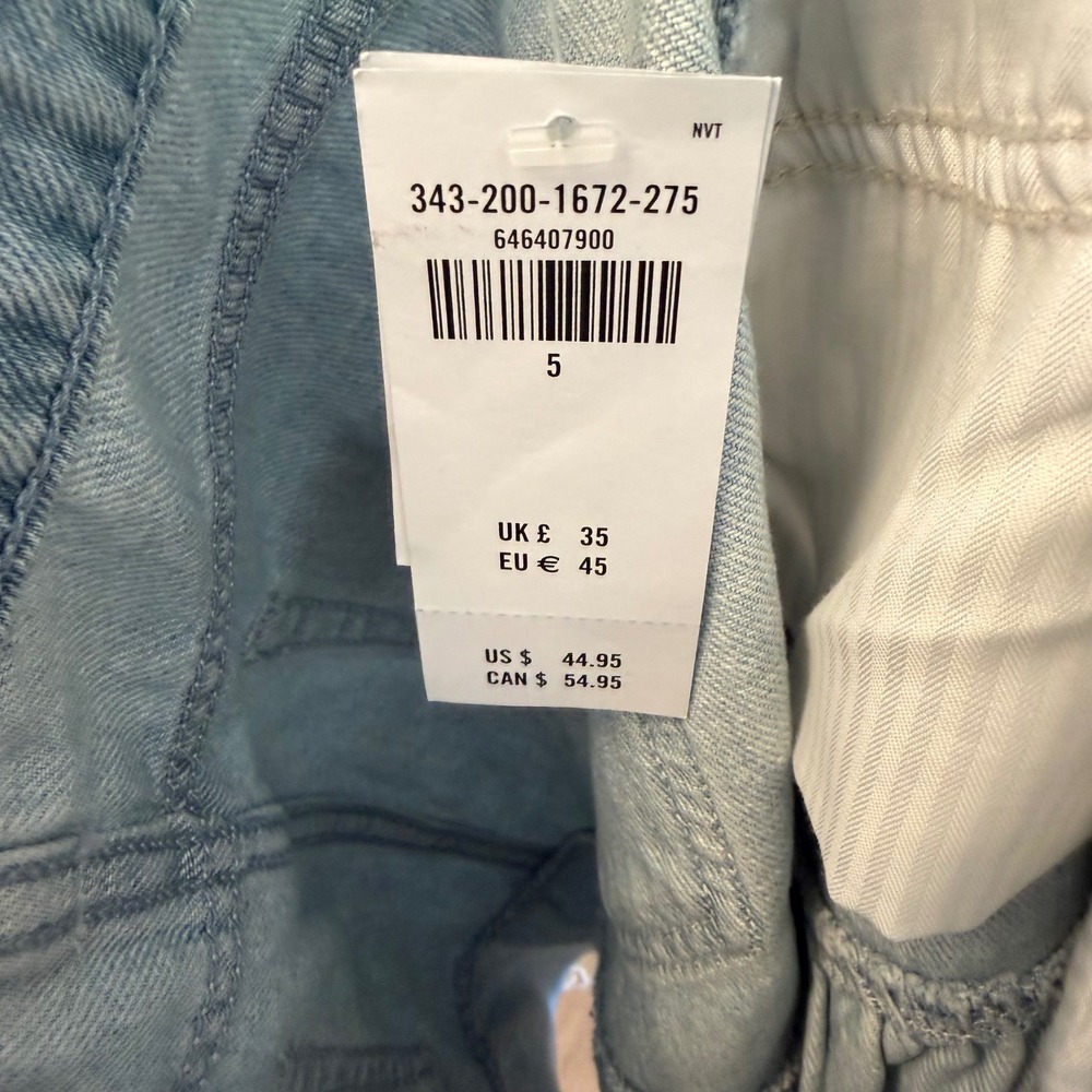 Hollister Ultra High-Rise Ruffle Denim Skirt Light Wash Raw Hem Size 5 W27 NWT - Picture 8 of 8